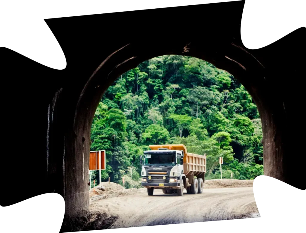 Camión en el medio ambiente corto